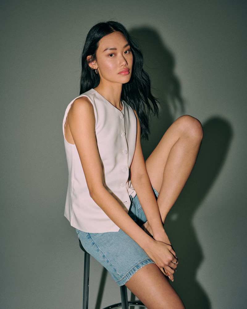 Long-Length Tailored Vest Set Top | Abercrombie & Fitch (US)