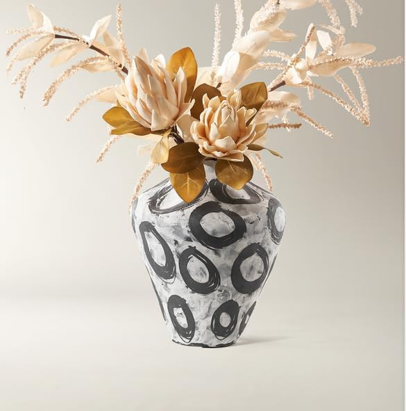 Z Gallerie Stone Porcelain Vase – Artistic Black White Brushstroke Accent for Living Room | Amazon (US)