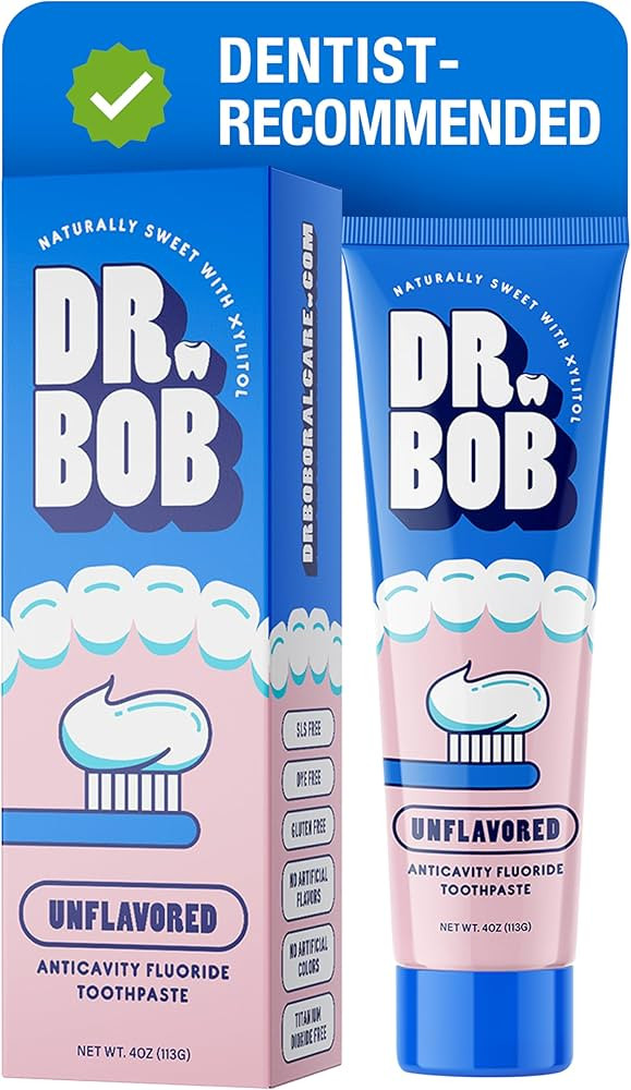 Dr. Bob Unflavored Anticavity Fluoride Toothpaste for Kids, Dentist-Recommended Toothpaste Gel wi... | Amazon (US)