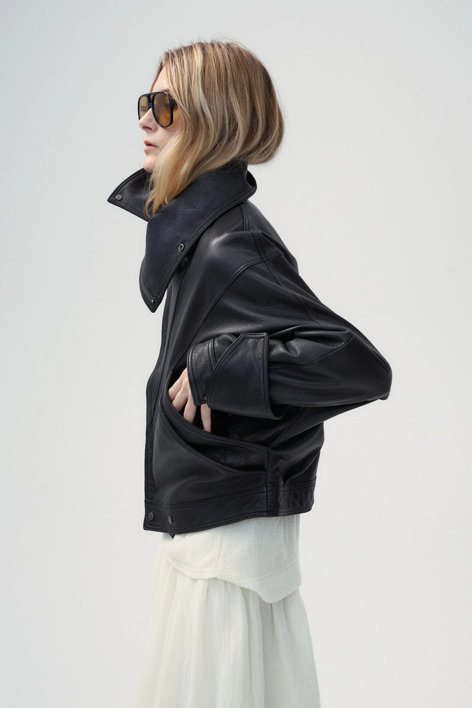 Vintage Two Lapel leather Jacket | Front Row Shop