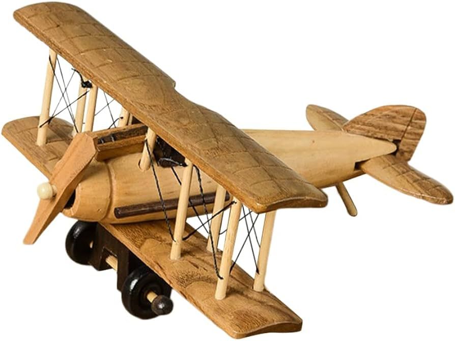 Vintage Wooden Planes Model, Retro Aircraft Glider Biplane Wooden Airplane Pendant Model Airplane... | Amazon (US)