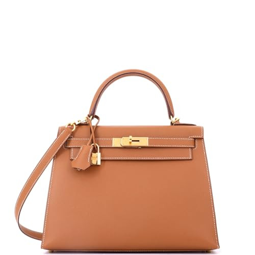 Hermès, Pre-Loved Kelly Handbag Brown Epsom with Gold Hardware 28, Gold | Amazon (US)