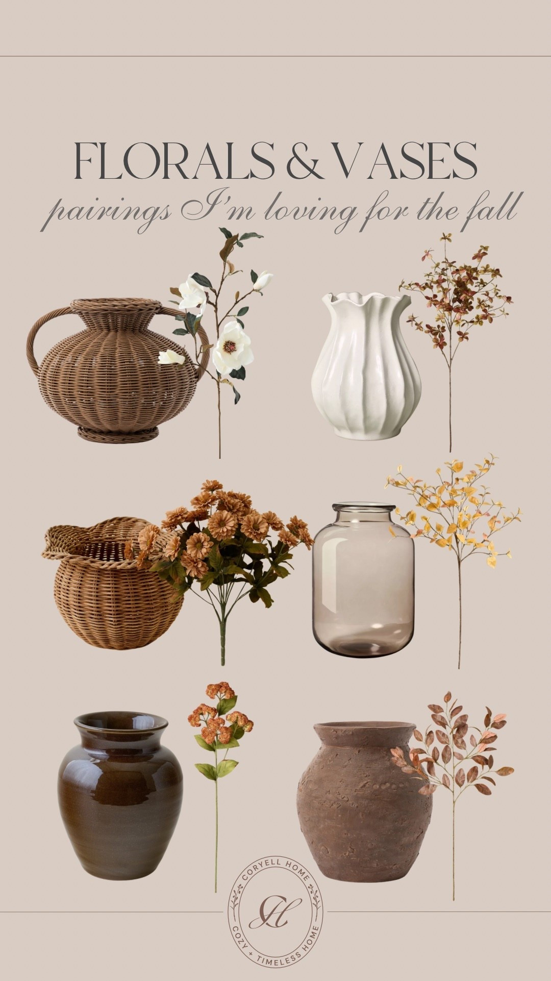 Fall floral and vase pairings I am loving! A mix of affordable and splurge worthy finds, all of which create an elevated and cozy feel for fall! 

#LTKSeasonal #LTKStyleTip #LTKHome