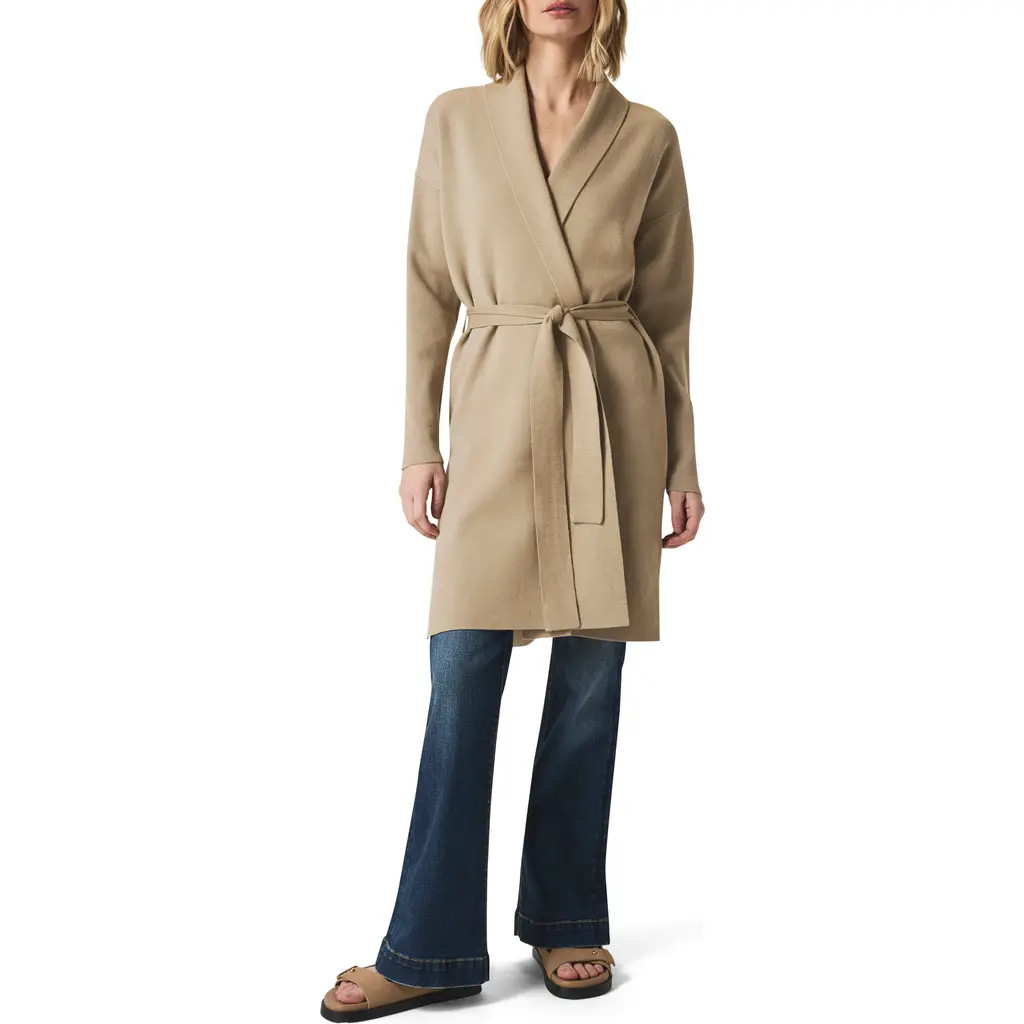 Splendid x @cellajaneblog Belted Longline Cardigan in Wood at Nordstrom, Size Medium | Nordstrom