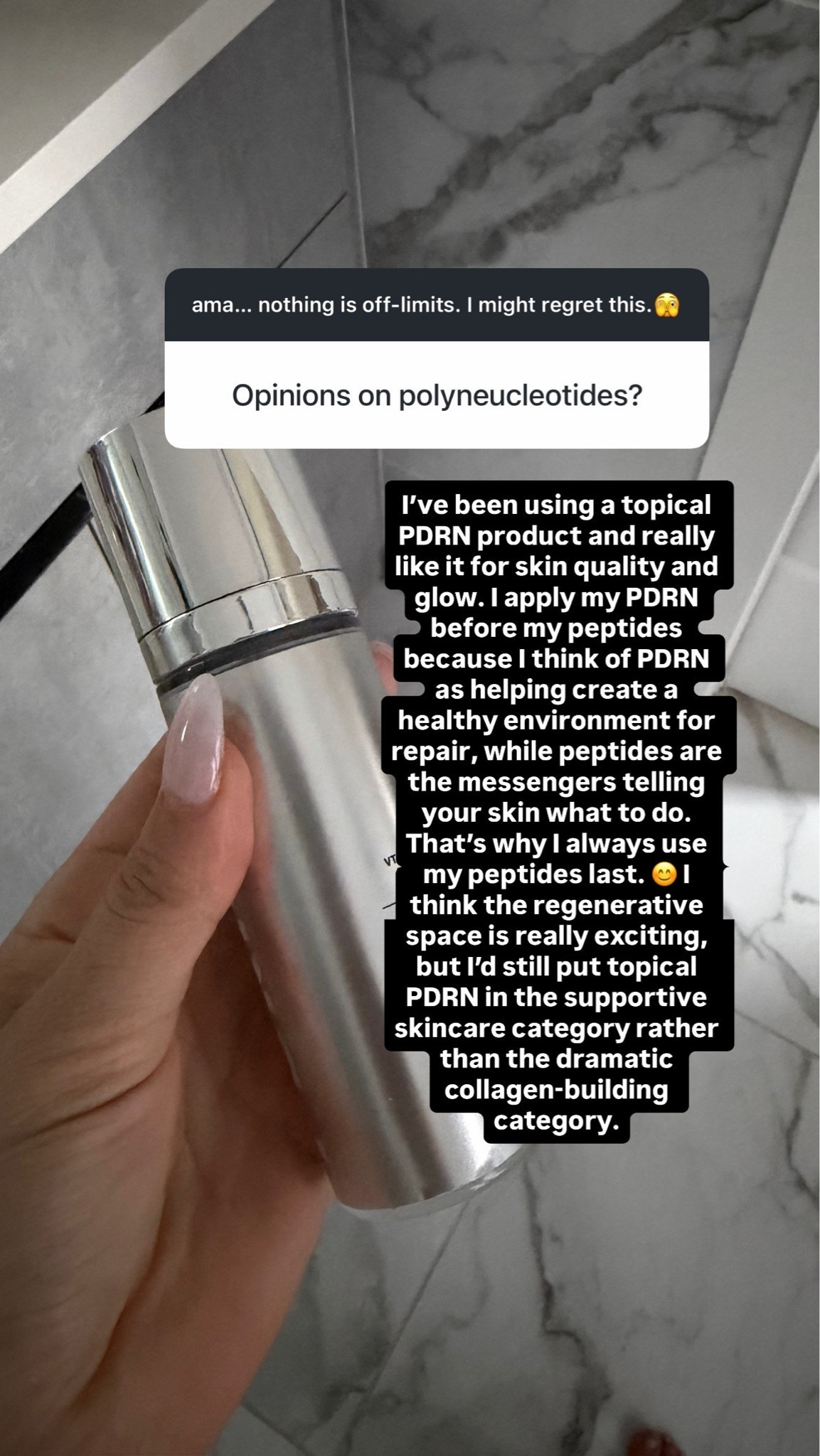 I linked the PDRN that I use and the other peptides and copper I use as well. I alternate between those two peptides I linked. ￼

#LTKBeauty #LTKdayinmylife #LTKstorytime