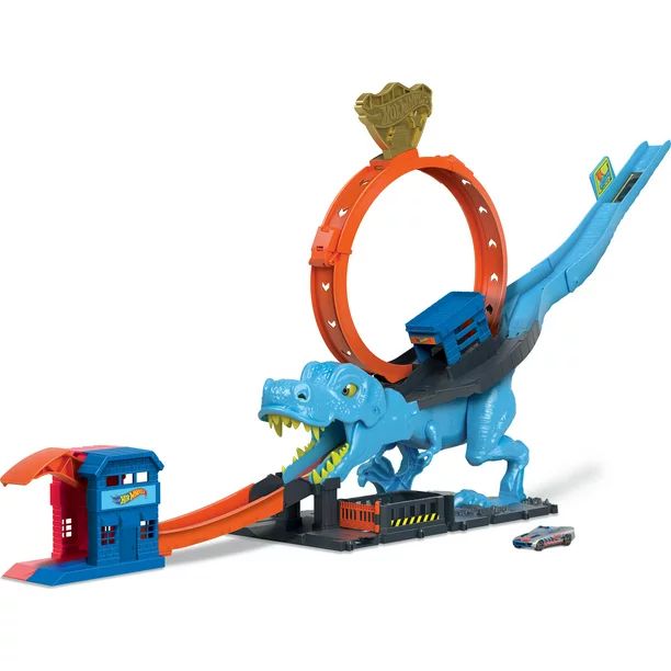 Hot Wheels City T-Rex Chomp-Down Track Set with a Huge Loop & 1:64 Scale Toy Car | Walmart (US)