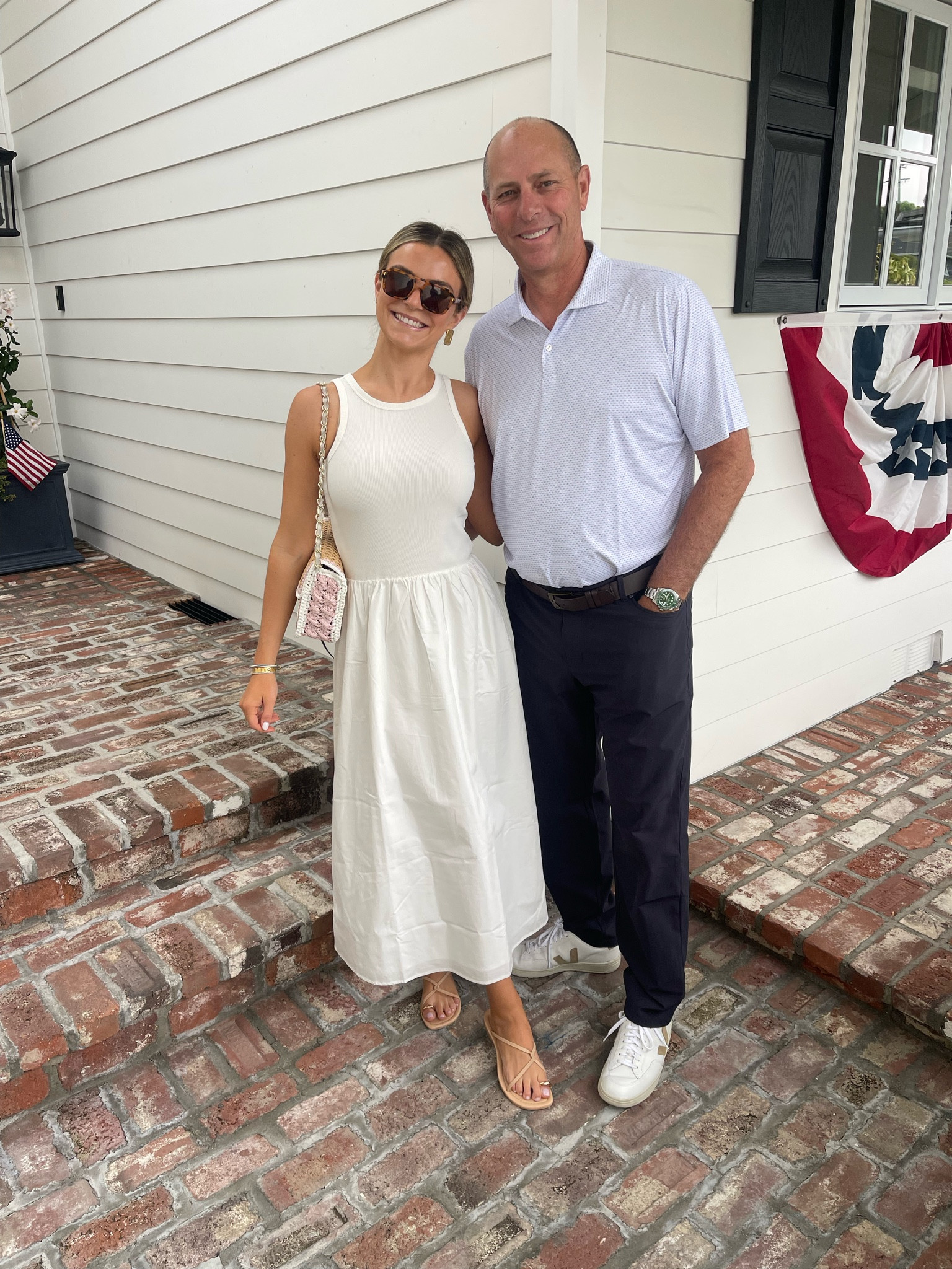 drop waist white dress ! summer sandals ! 