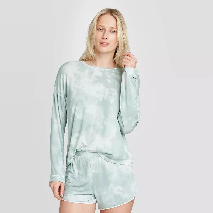 Women's Tie-Dye Beautifully Soft Long Sleeve Pajama Set - Stars Above™ Mint | Target