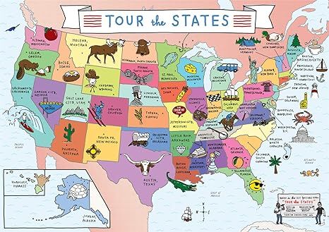 Buffalo Games - Tour The States - USA Map - 300 Large Piece Jigsaw Puzzle | Amazon (US)