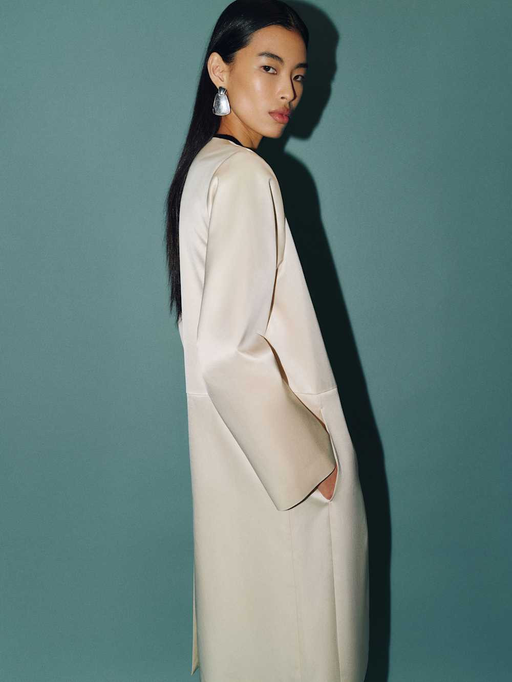 Stella Satin Coat | Reformation (Global)