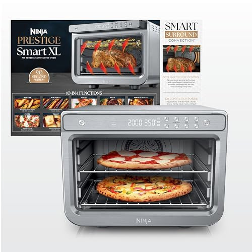 Ninja Air Fryer & Toaster Oven Combo | 10-in-1 Prestige Smart XL Countertop Oven | Bake up to 20 Cookies, Fit up to a 12lb Turkey | Pizza, Toast, Bake, Dehydrate | 1800 Watt | Stainless Steel | DT501​ | Amazon (US)