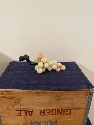 Vintage Marble or Alabaster Stone Cluster Grapes Carved with Stem Multicolored | eBay US