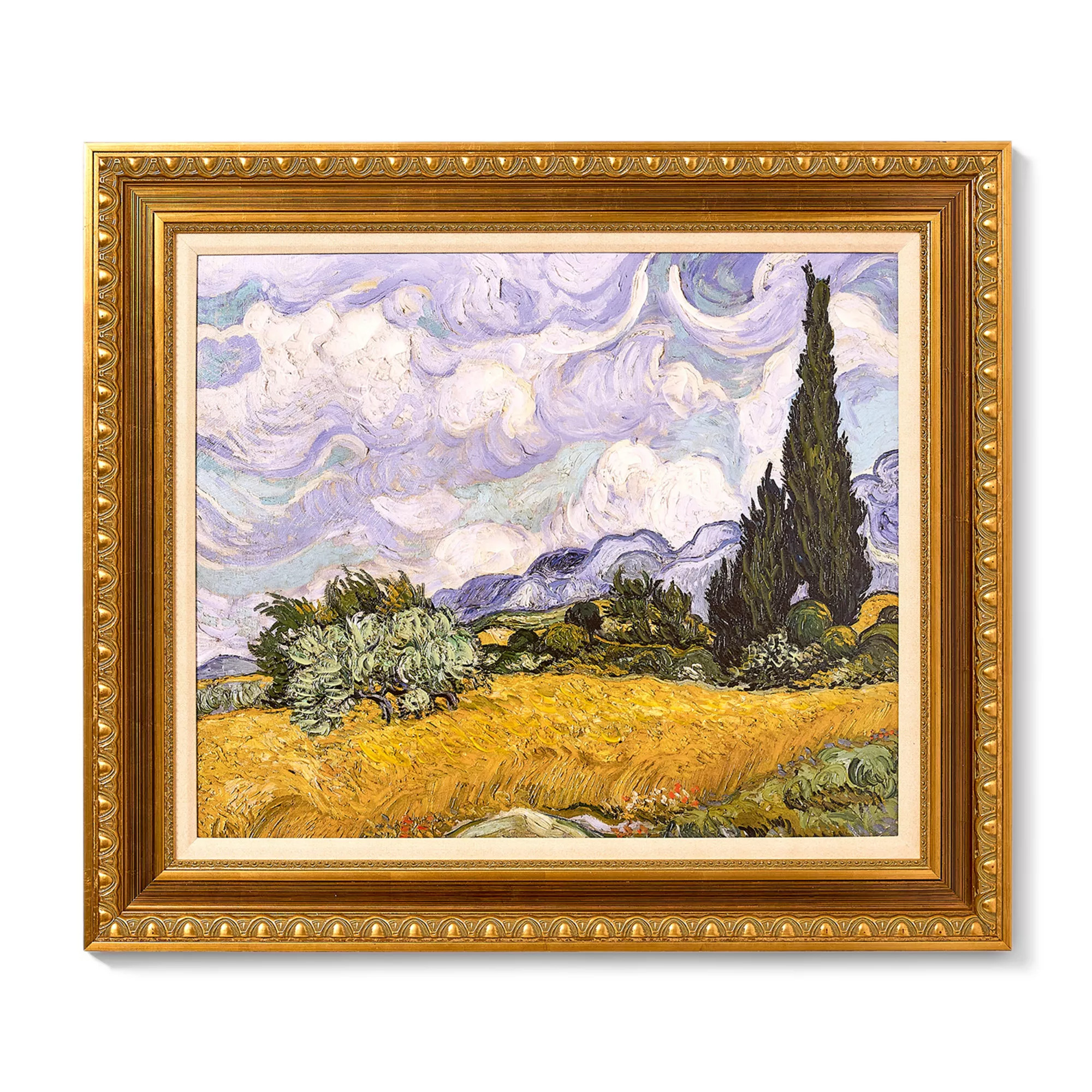 American Art Décor Ornate Framed "Wheat Field with Cypresses" Canvas Print by Vincent van Gogh | Kohl's