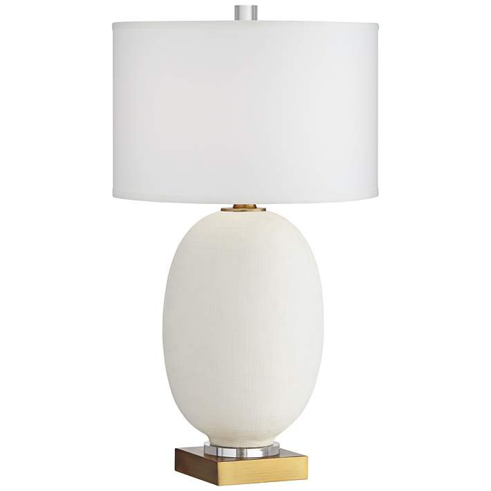 Hilo White and Warm Gold Oval Table Lamp | Lamps Plus