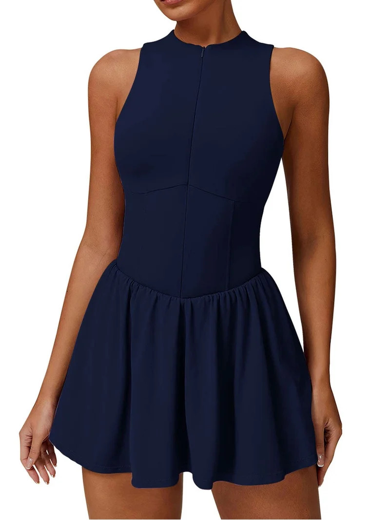 Deago Tennis Dress for Women Sleeveless Golf Dresses with Built-in Bra Shorts and Pockets Slim Fi... | Walmart (US)