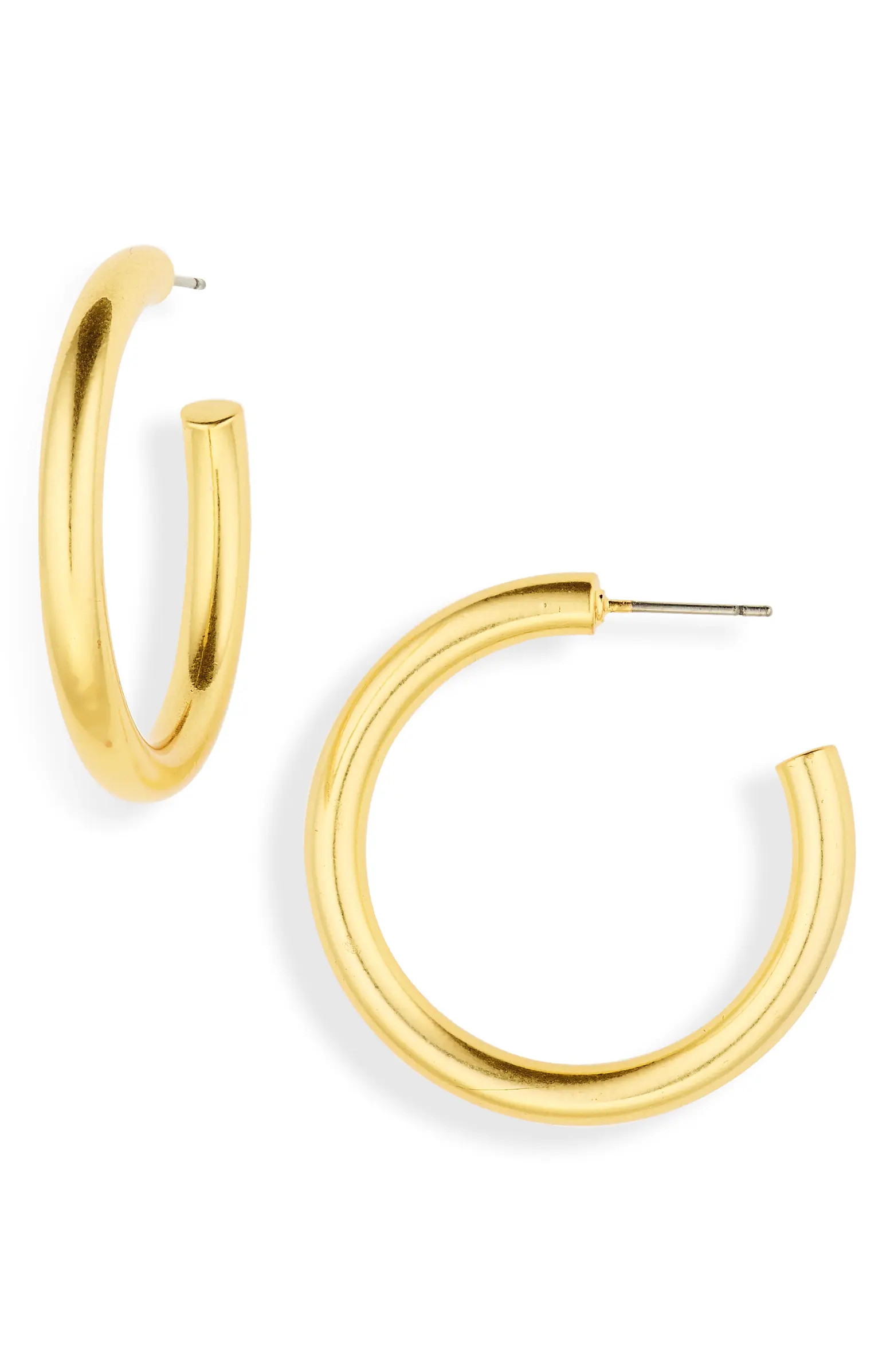 Madewell Chunky Medium Hoop Earrings | Nordstrom | Nordstrom