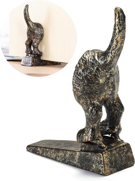 Dog Tail Door Stop Decorative Cast Iron Door Stopper Wedge, Antique Brass……… | Amazon (US)