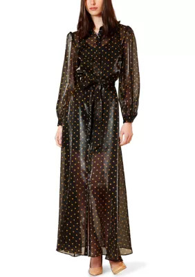Women's Long Sleeve Polka Dot Shirt Gown | Belk