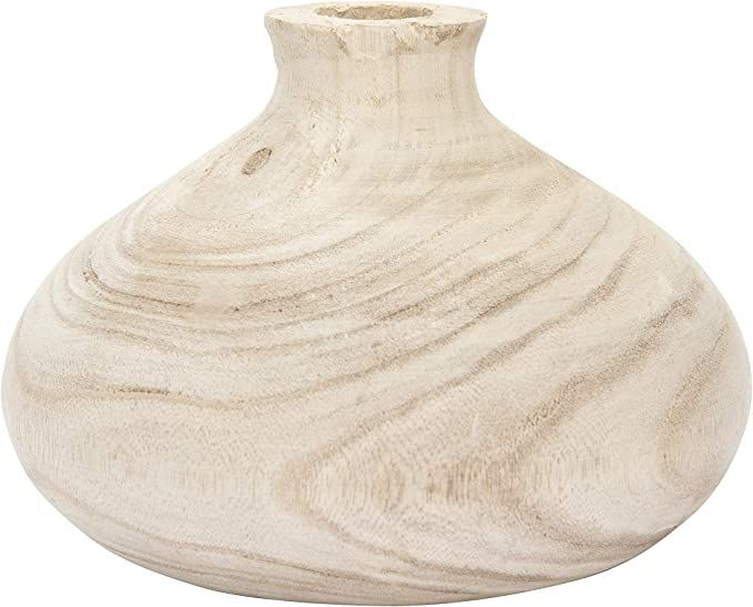 Creative Co-Op Small Paulownia Wood Vase (Each one Will Vary) Decorative Accents, Brown | Amazon (US)