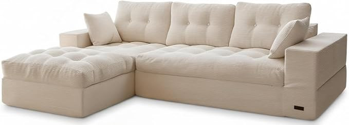 MAXYOYO 104" L Shaped Modular Sectional Sofa with Ottoman, Cloud Boneless Couch with Layered Cush... | Amazon (US)