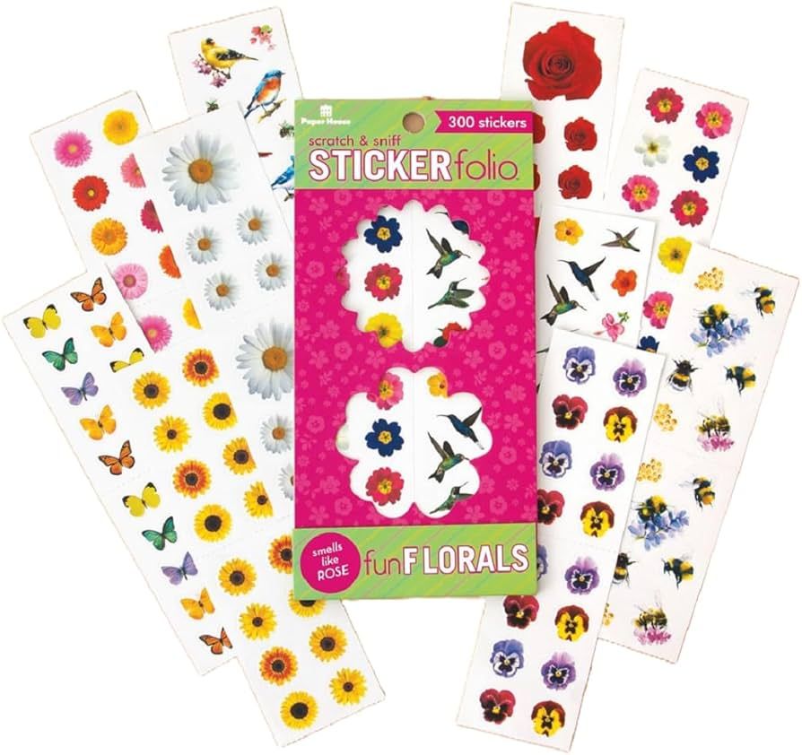 Paper House Productions Fun Florals Scratch & Sniff Sticker Folio for Classrooms, Scrapbooking an... | Amazon (US)