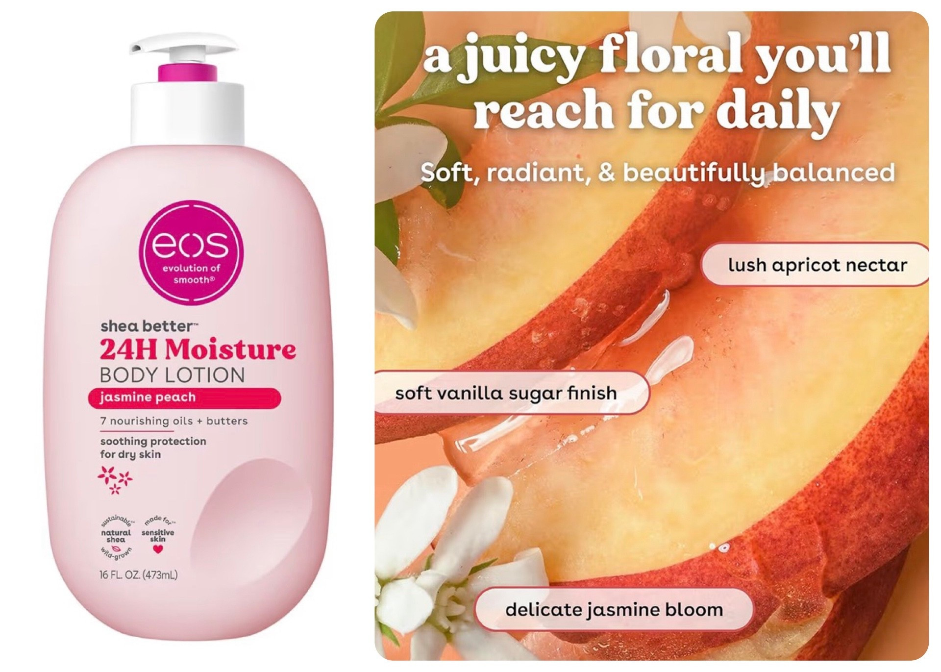 Amazon Flash Sale today on the amazing Jasmine Peach eos Body Lotion! This clean beauty lotion literally feels like silk on skin - such a lovely, non-greasy formula that leaves skin smelling amazing 🍑

#LTKBeauty #LTKselfcare #LTKSaleAlert