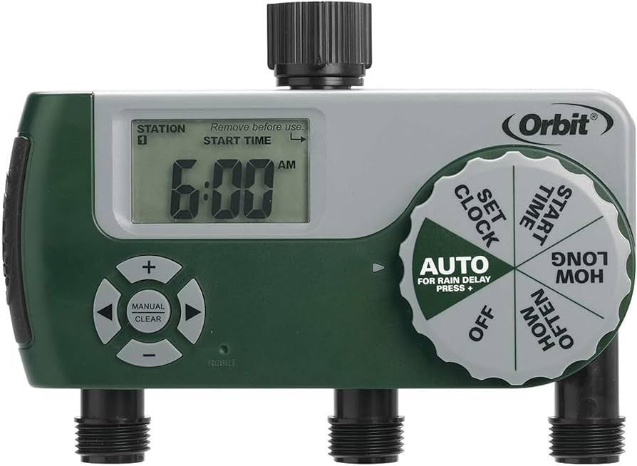 Orbit 56082 3-Outlet Hose Watering Timer, Green (3 Outlet) | Amazon (US)