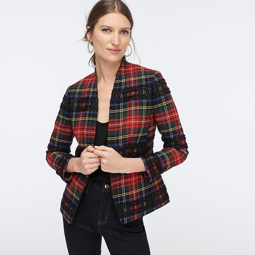 Going-out blazer in Lurex® Stewart tartan | J.Crew US