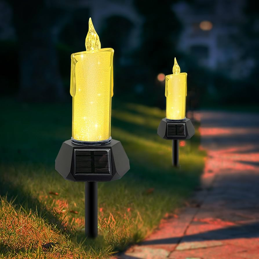 Solar Lights Outdoor Pathway, Waterproof Electric Flickering Flameless Candles Party Decorations,... | Amazon (US)