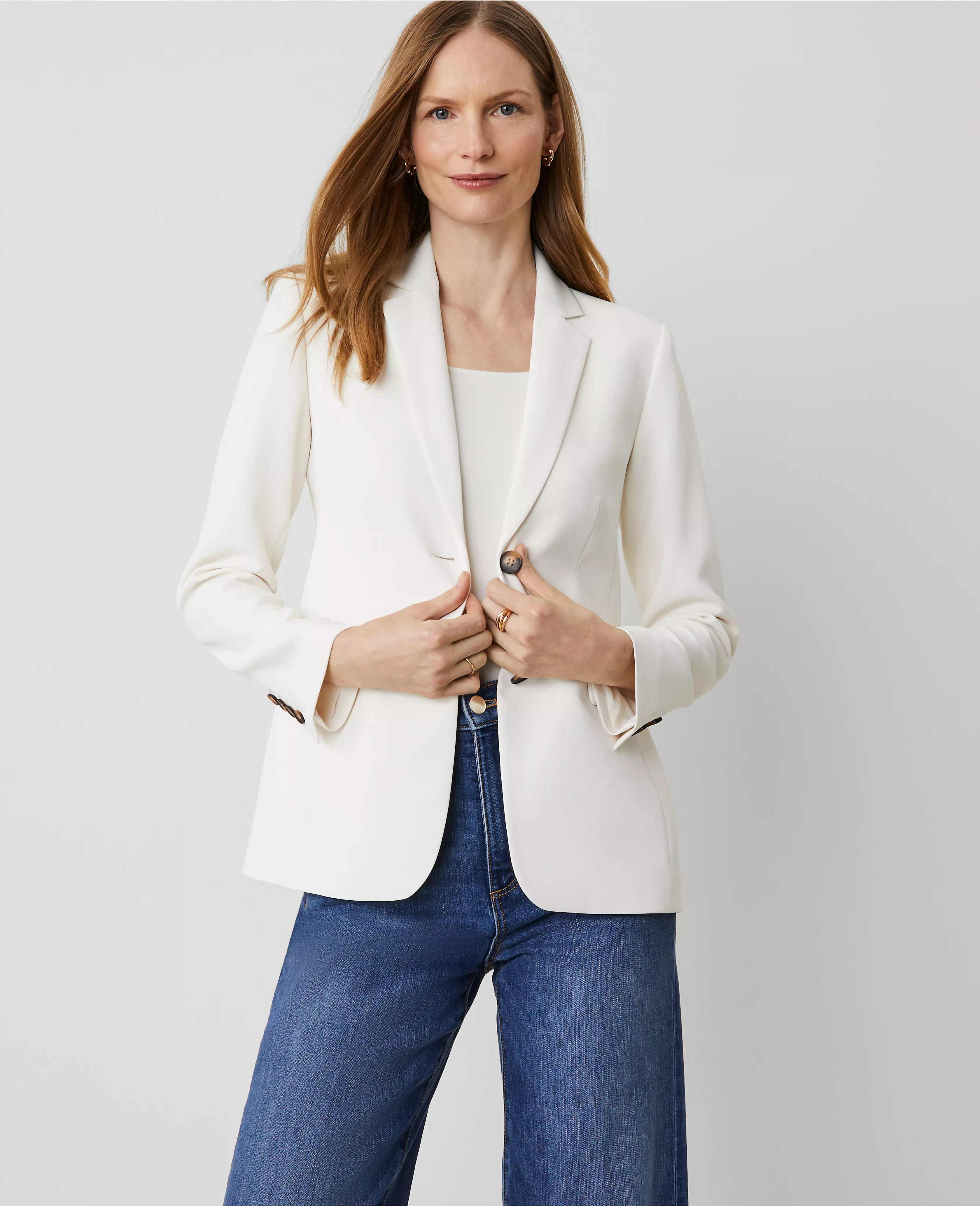 The Greenwich Blazer in Crinkle Crepe | Ann Taylor