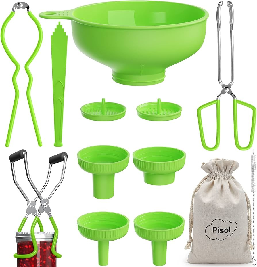 Canning Supplies Starter Kit, 13 PCS Canning Beginners Tools Set with Wide Mouth Kitchen Funnel w... | Amazon (US)
