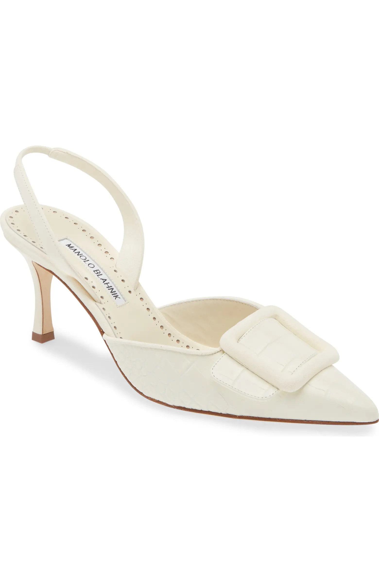 Mayslibi Pointed Toe Croc Embossed Slingback Pump (Women) | Nordstrom