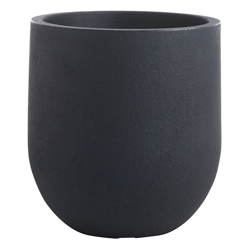 Rustic Lead Black Cask Planter, 14" | At Home