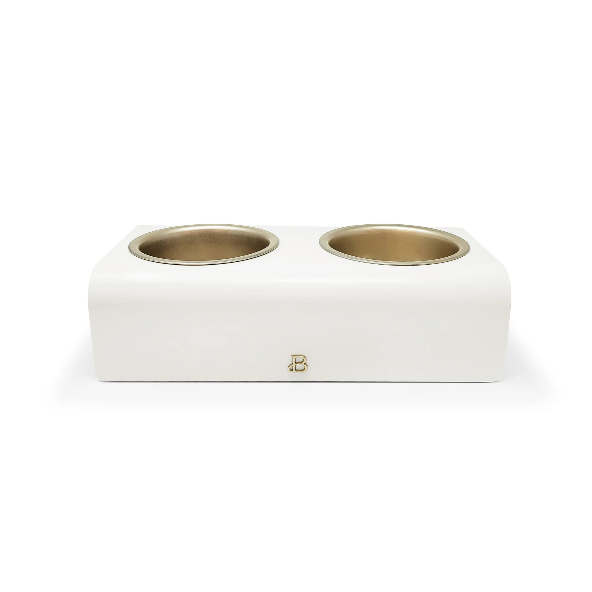 Beautiful Double Elevated Stainless Steel Pet Bowl, 3-Cup, White by Drew Barrymore | Walmart (US)