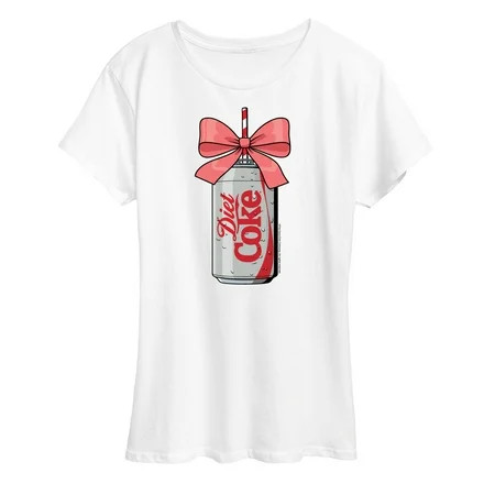 Diet Coke - Coquette Bow Diet Coke - Ladies Short Sleeve Graphic T-Shirt | Walmart (US)