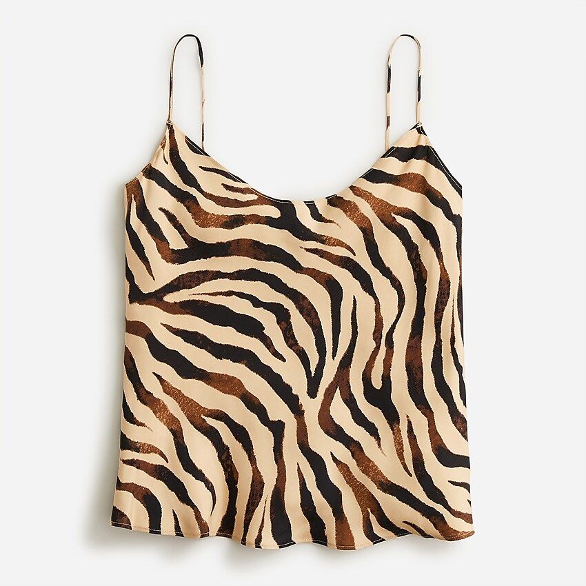 V-neck cupro-blend camisole in zebra stripe | J.Crew US