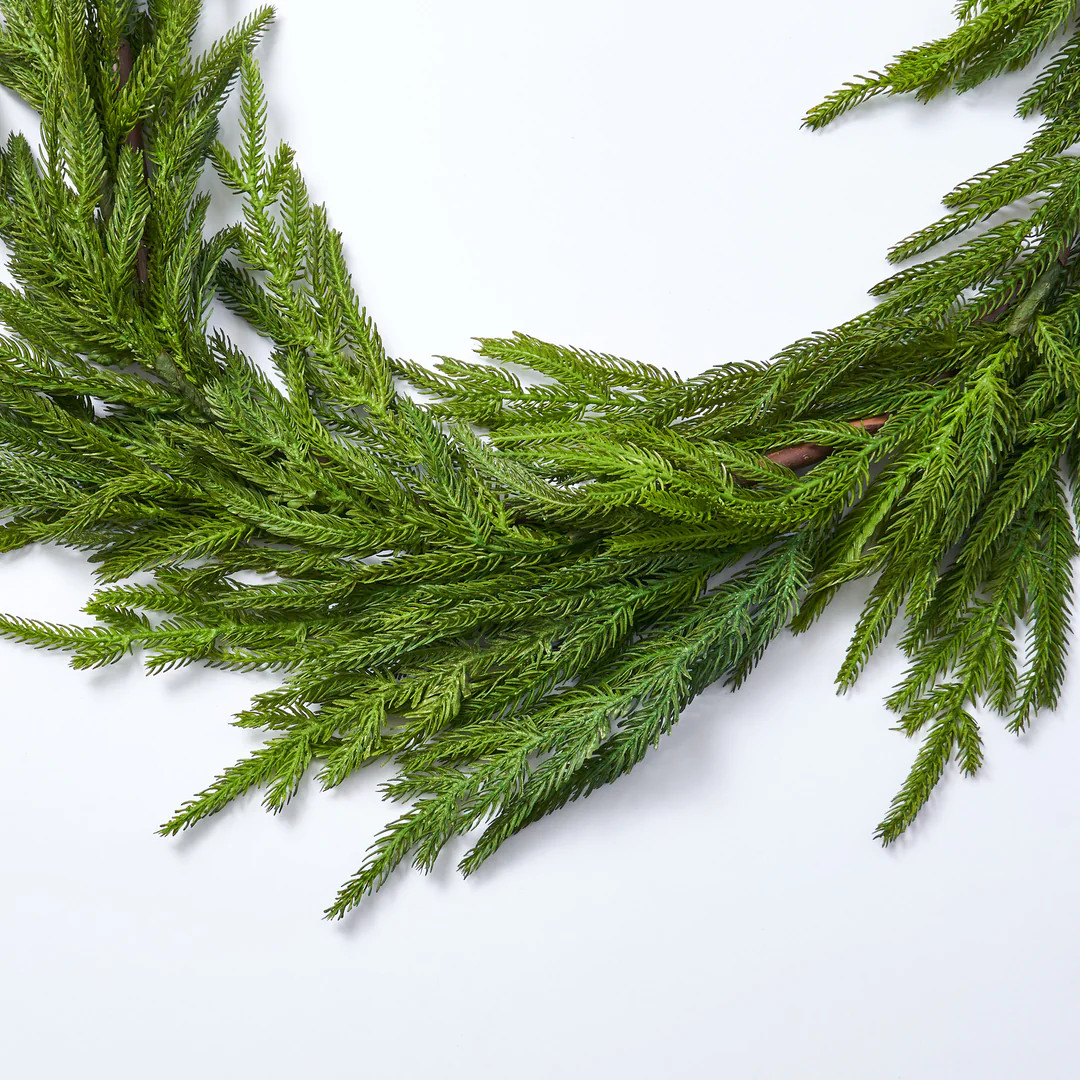 Norfolk Collection - Real Touch Norfolk Pine Christmas Holiday Front Door Garland Table Runner | Darby Creek Trading