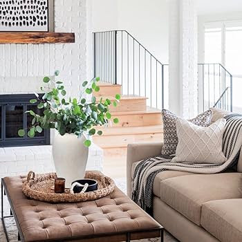 Handcrafted Terracotta Flower Vase, 9.6" Tall, Vintage White Ceramic, Rustic Antique Decor, Wide ... | Amazon (US)