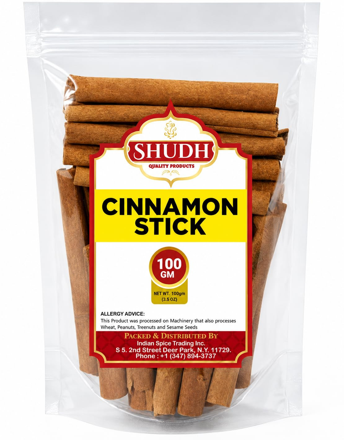 SHUDH Cinnamon Sticks 100GM (3.5 Oz) | Cassia Cinnamon | Canela | Perfect for Baking, Cooking & Beverages & Oatmeal| 2 3/4" Length | 100% Raw From Indonesia (100 GM) | Amazon (US)