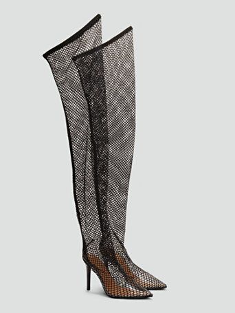 Obsidian Thigh-High Fishnet Stocking Boots - Nadia x FTF - Fashion To Figure | Fashion to Figure