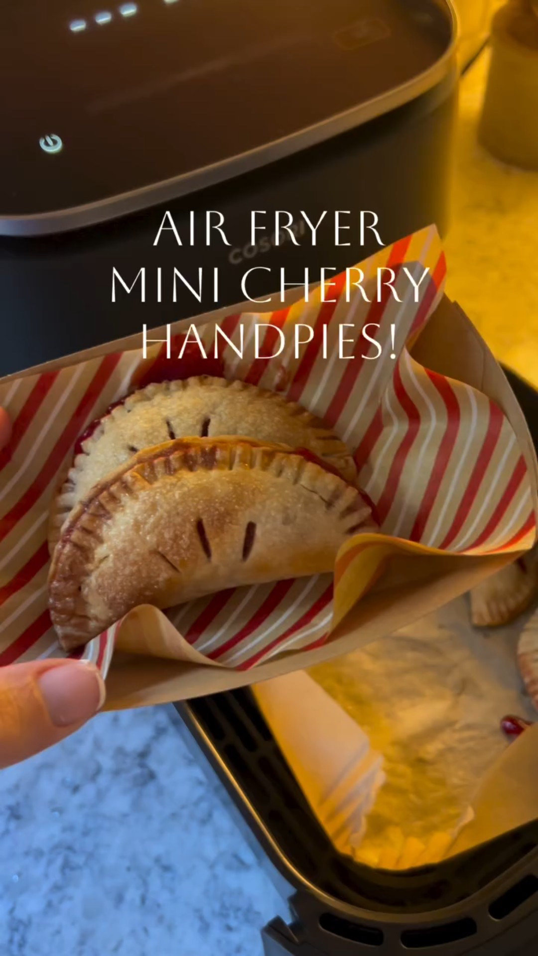 Comment COSORI and I’ll send you the link to the Cosori TurboBlaze 6.0 Quart Air Fryer and my recipe for Air Fryer Mini Hand Pies! 

I needed a new air fryer and Cosori’s 5 star rating on amazon as well as its unique 5-fan speed system made it an easy choice! With the variable fan speed and precise 90°– 450°F temperature control, you get evenly cooked dishes with perfect texture in every bite
Plus, Cosori uses a non-toxic ceramic coating! 

Search for Cosori TurboBlaze on Amazon or comment COSORI and I’ll send it to you! 

#cosoriairfryee #cosoriturboblaze #minihandpies #airfryerhandpie #airfryerrecipe