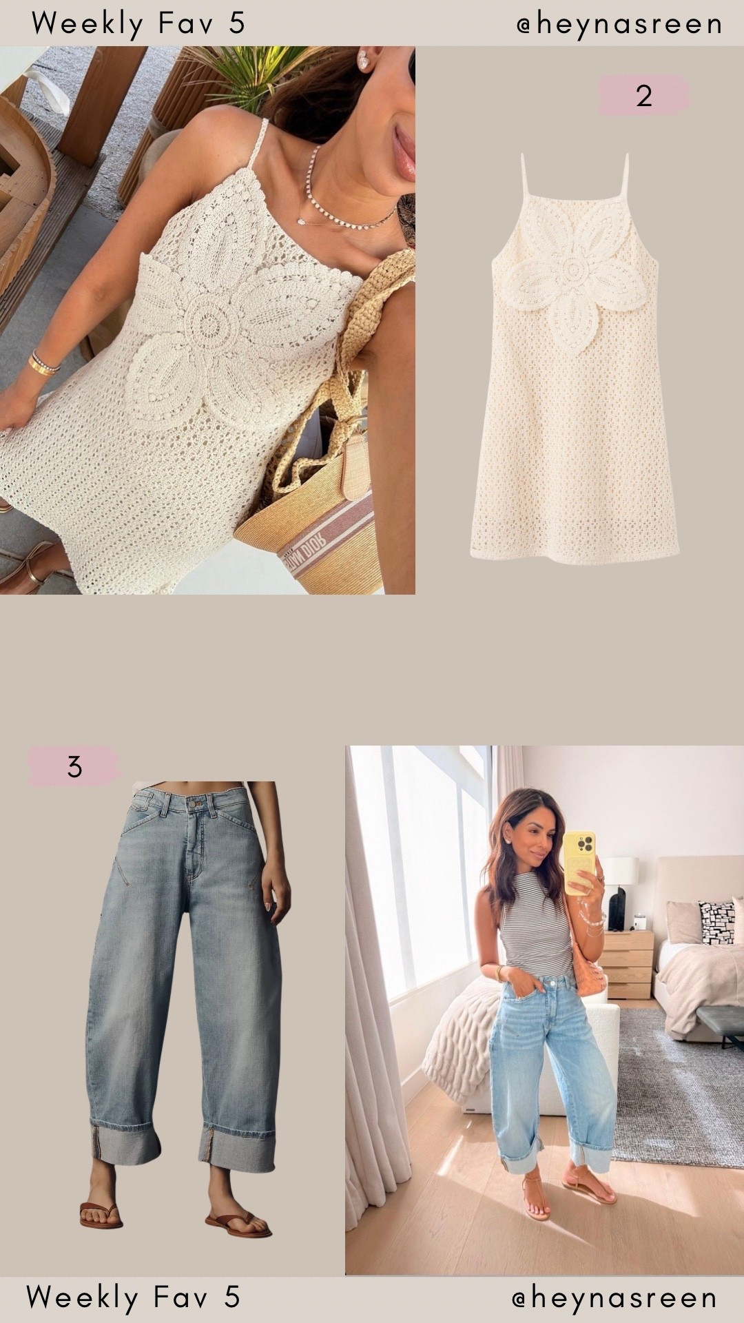 Fav 5:
#2: Mango crochet dress
#3: Anthropologie barrel jeans