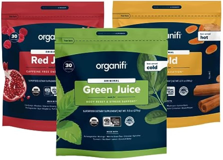 Organifi Sunrise to Sunset Power Box (9.5 Oz. Each) - Organic Superfood Powder - Green Juice, Red... | Amazon (US)