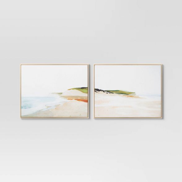(Set of 2) 24&#34; x 30&#34; Beach Landscape Framed Wall Canvas - Threshold&#8482; | Target