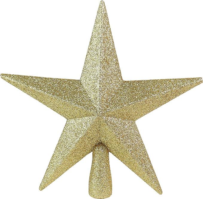 Ornativity Glitter Star Tree Topper - Christmas Gold Decorative Holiday Bethlehem Star Ornament | Amazon (US)