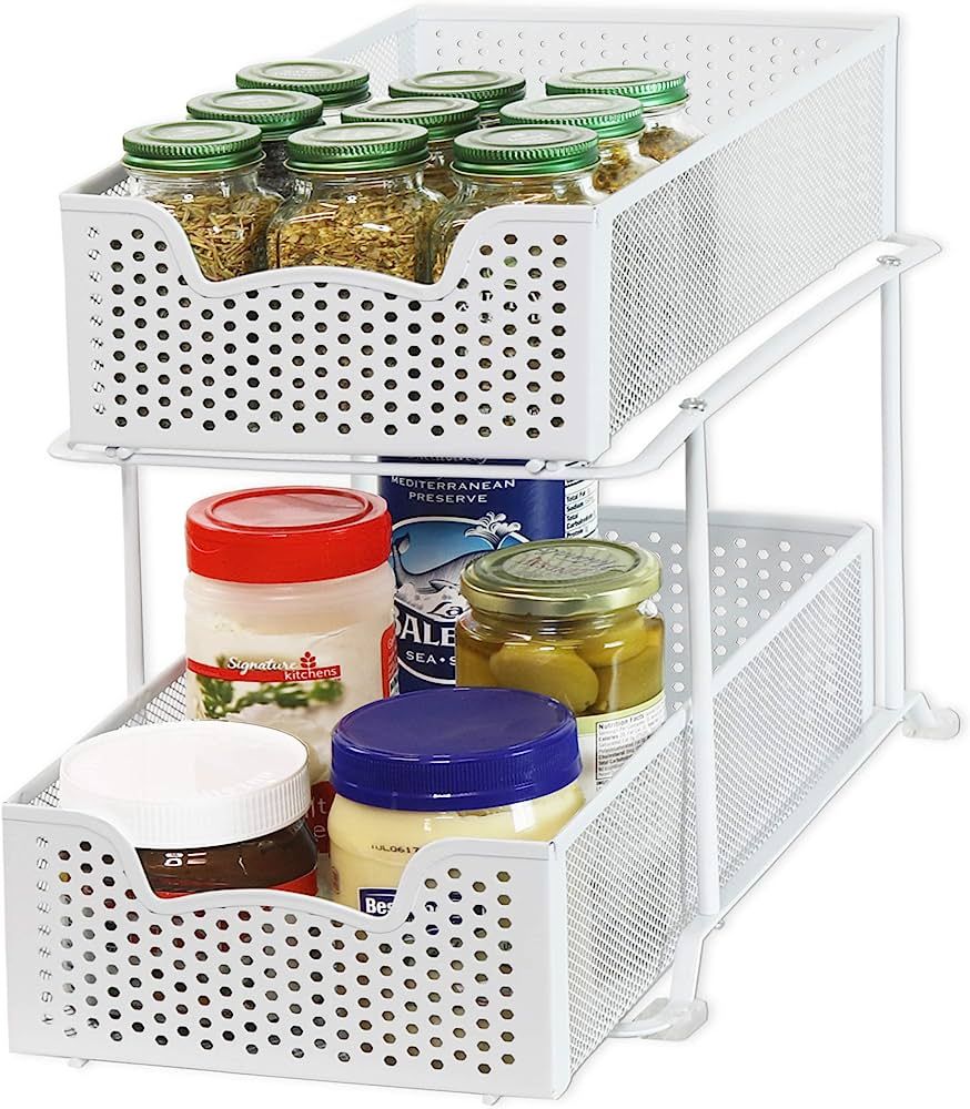 Simple Houseware 2 Tier Sliding Cabinet Basket Amazon kitchen finds amazon essentials amazon finds | Amazon (US)