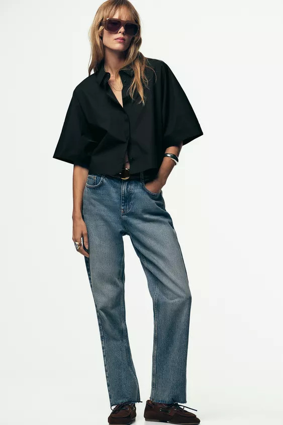 WIDE SLEEVE POPLIN SHIRT | Zara Canada