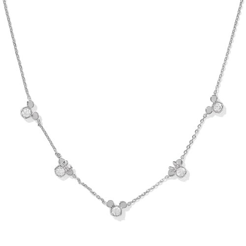 Kendra Scott x Disney Silver-Plated Mickey Mouse and Minnie Mouse Strand Necklace in White Crystal, Fashion Jewelry for Women | Amazon (US)