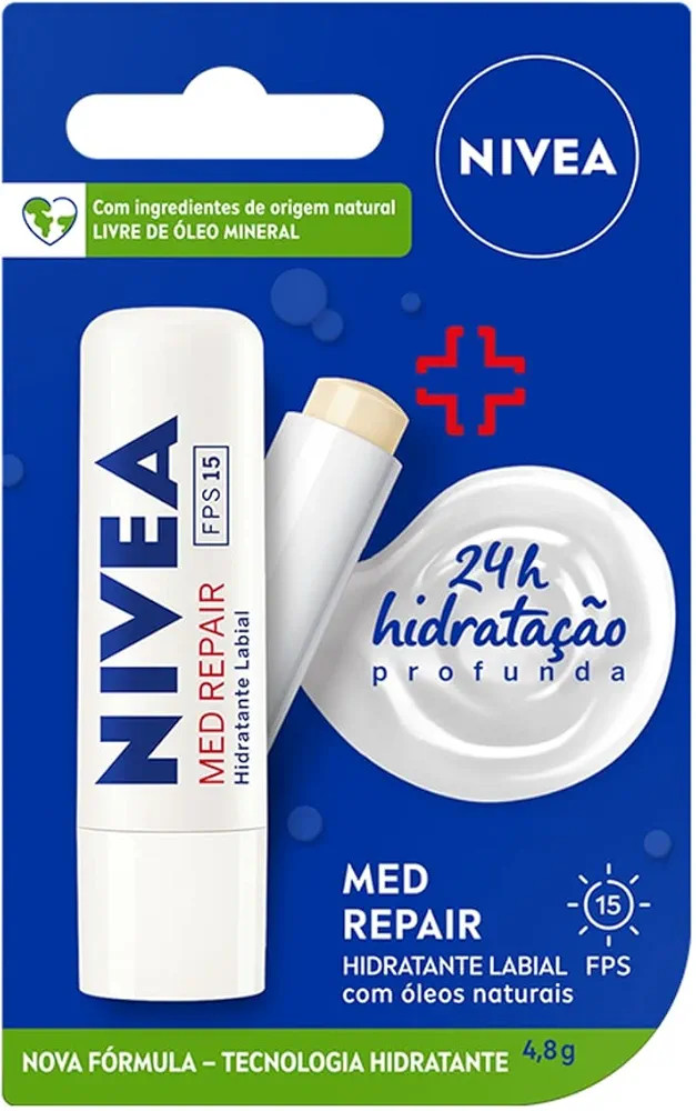 NIVEA Protetor Labial Med Repair FPS15 4,8g - Hidrata e regenera os lábios ressecados e machucad... | Amazon (BR)
