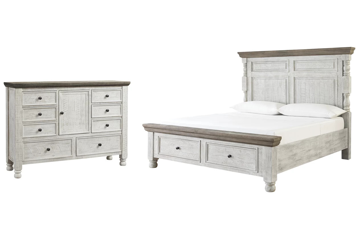 Havalance Queen Poster Bed with 2 Storage Drawers with Dresser | Ashley | Ashley Homestore